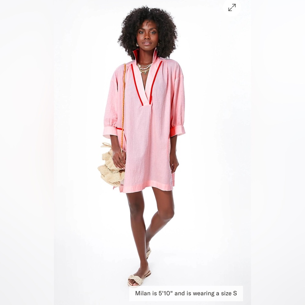 Tuckernuck Pomander Place Pink Salt Lizzie Coverup, small!